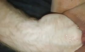 Fisting her fresh shaved pussy