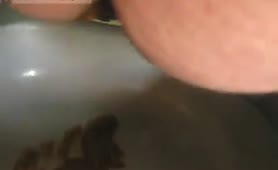Fat girl pooping