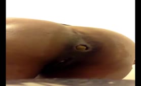 Hot black wife shits in close up