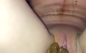 Trying to poop on her own face