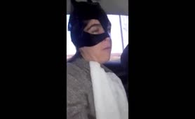 Masked teen eats poop