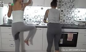 Two hot girls pee in their pants