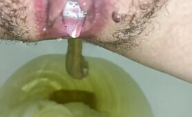 Creampied nerdy girl pooping a lot