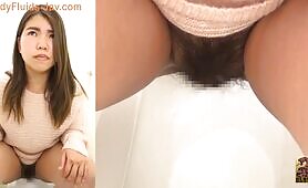 Hairy muffin Japanese teen pooping 