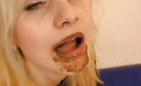 Hot blonde poop eating babe 