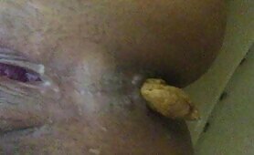 Lusty lady pooping yellow load 