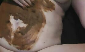  Nasty wife playing with sticky shit 