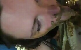 Hot busty babe licking shit 