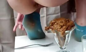 Chocolate ass cream closeup 