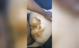 Poop covered bitch getting drilled doggy style 