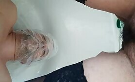 Dude getting piss and shit from sexy wife