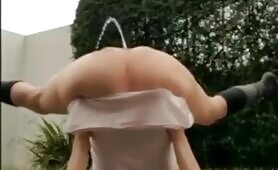 Chunky slut pissing and pooping outdoor Compilation