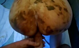 Poop covered wife getting drilled doggy style 