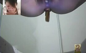 Nasty mature Japanese milf's ass dripping shit 