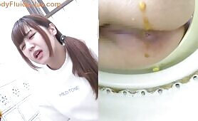 Cute brunette Asian gal dropping shit bombs 