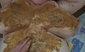 Thick boobs covered in shit 