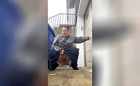 BBW Piss Slut driveway piss