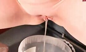 Girl peeing about two liters of urine