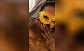 Shitty blowjob, eat and piss