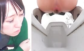 Woman shits while face is seen
