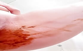 Woman poops in bathtub