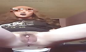 Blurred woman tastes shit