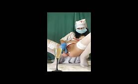 Masked lady shits and pisses