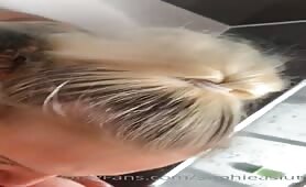 Bimbo babe eats shit