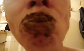 Woman eats shit on cam