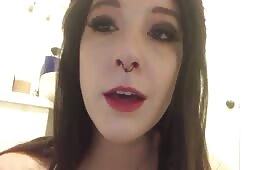 Babe sucks when no dick is around
