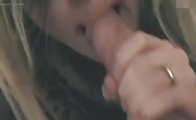 Blonde gives mouth to ass