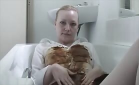 Woman poops and pisses