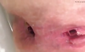 Woman poops