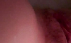 Blonde Woman Spreads Shit on Her Pussy in Bathroom