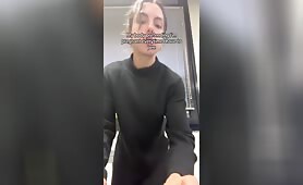 Blonde Woman Pretends to Be Pregnant and Pisses in Office