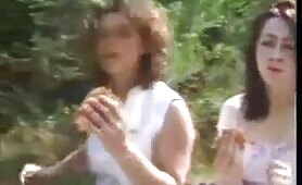 Eight British Women Piss and Squirt in Panties Outside
