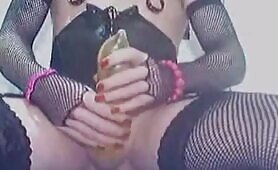 Blonde Shits in Condom and Pisses on Her Panties