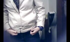 Blonde Girl Pisses Between Her Legs While Wearing Panties