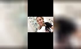 Blonde Woman Smears Shit on Her Body in Bathroom