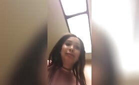 Blonde Girl Pisses in the Sink Almost Gets Caught