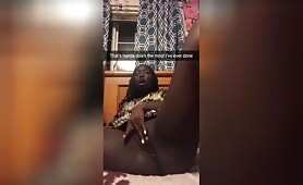 Black Girl Pisses and Squirts in Pink Panties on Bed